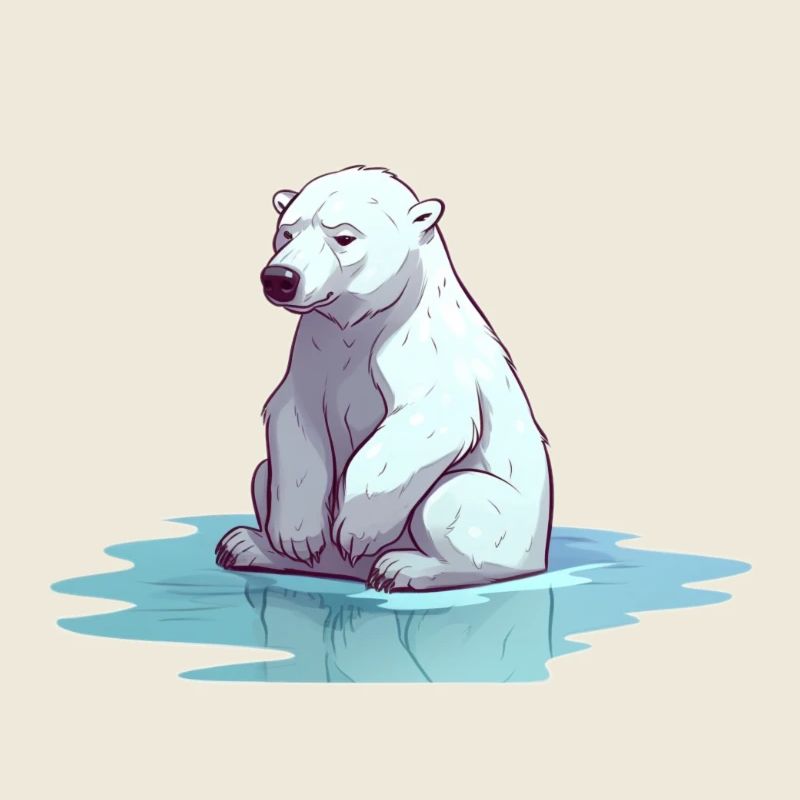 Polar bear without ice Climate change