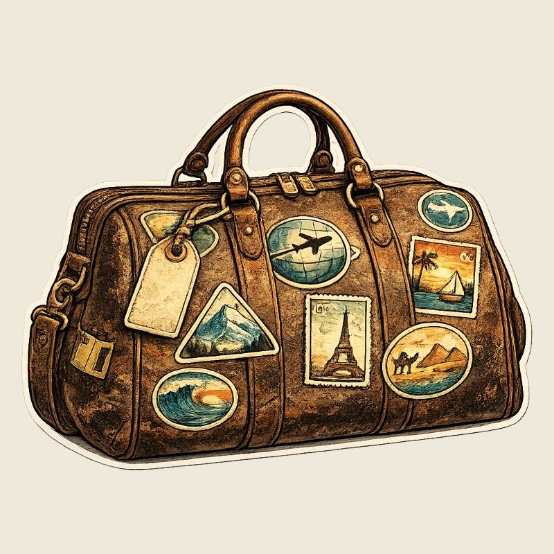 Vintage Reisekoffer Patch-Sticker