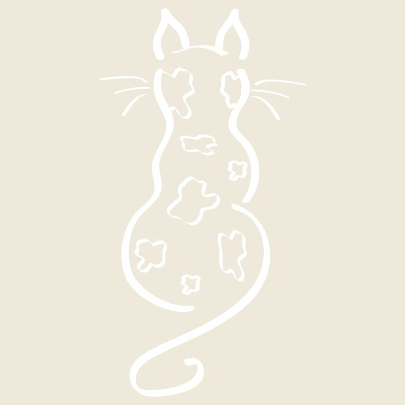 Cat Minimalist Line Back Patches Bengal