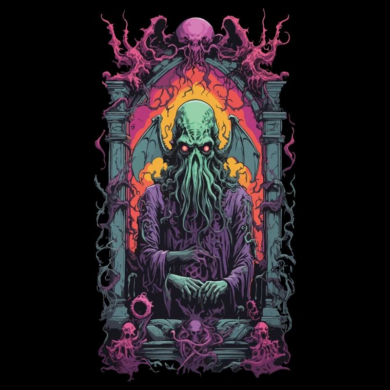 Cthulhu Gothic Occult Monster Horror Design