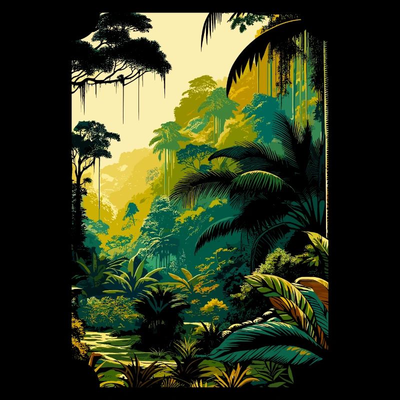 Majesté de la jungle tropicale : forêt tropicale vibrante