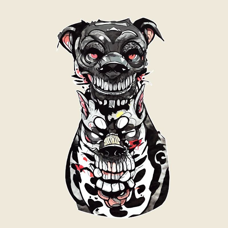 Düsterer Hund Illustration Druck