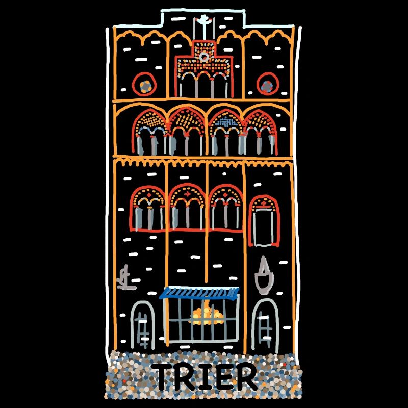 Trier Dreikönigenhaus, line drawing Germany