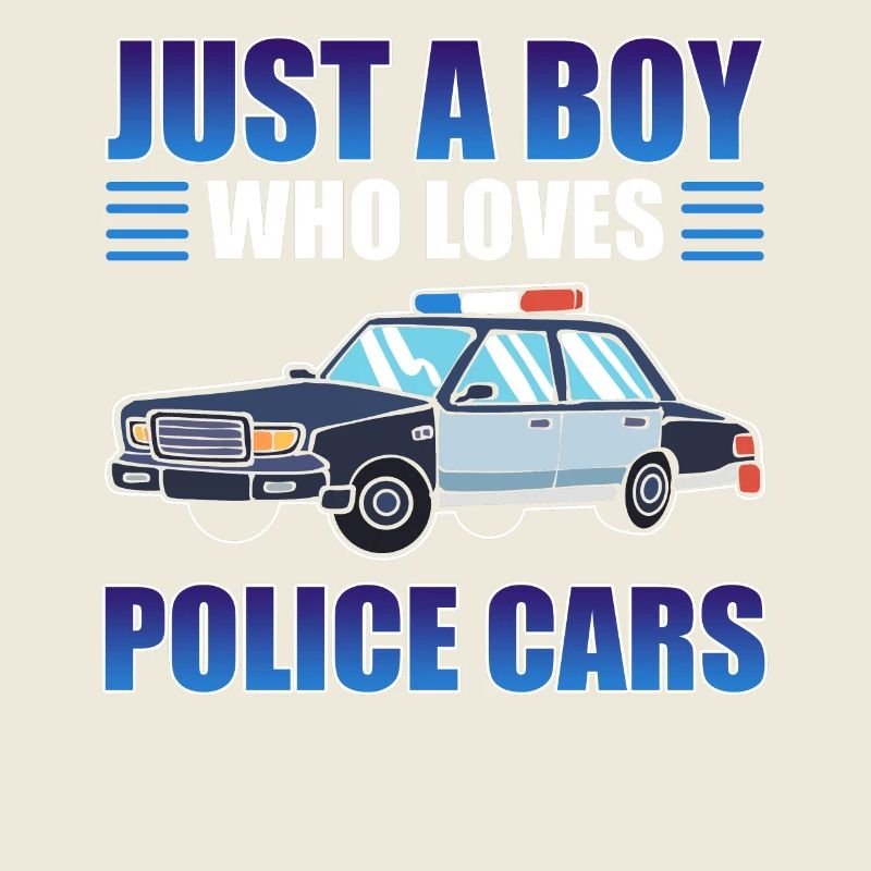 Nur ein Junge, der Polizeiautos liebt