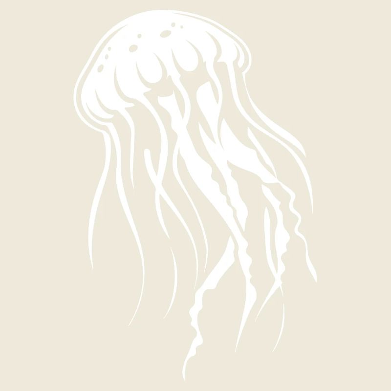 Jellyfish with tentacles, sea creatures