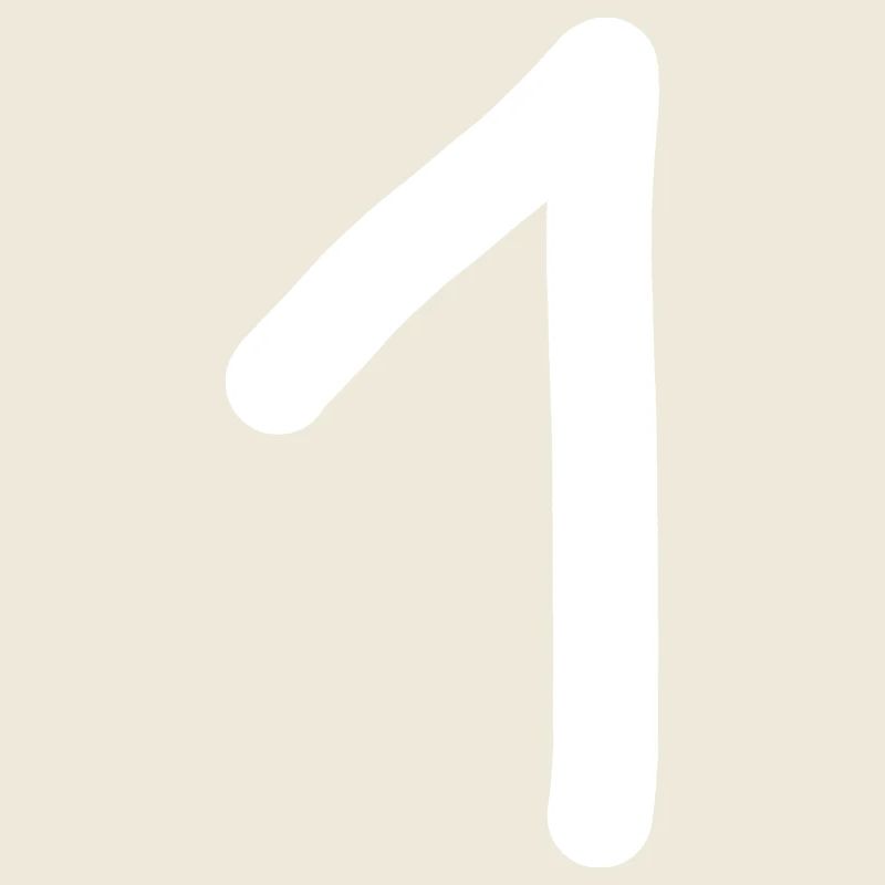 1 Nummer eins Zahl weiß Geburtstag