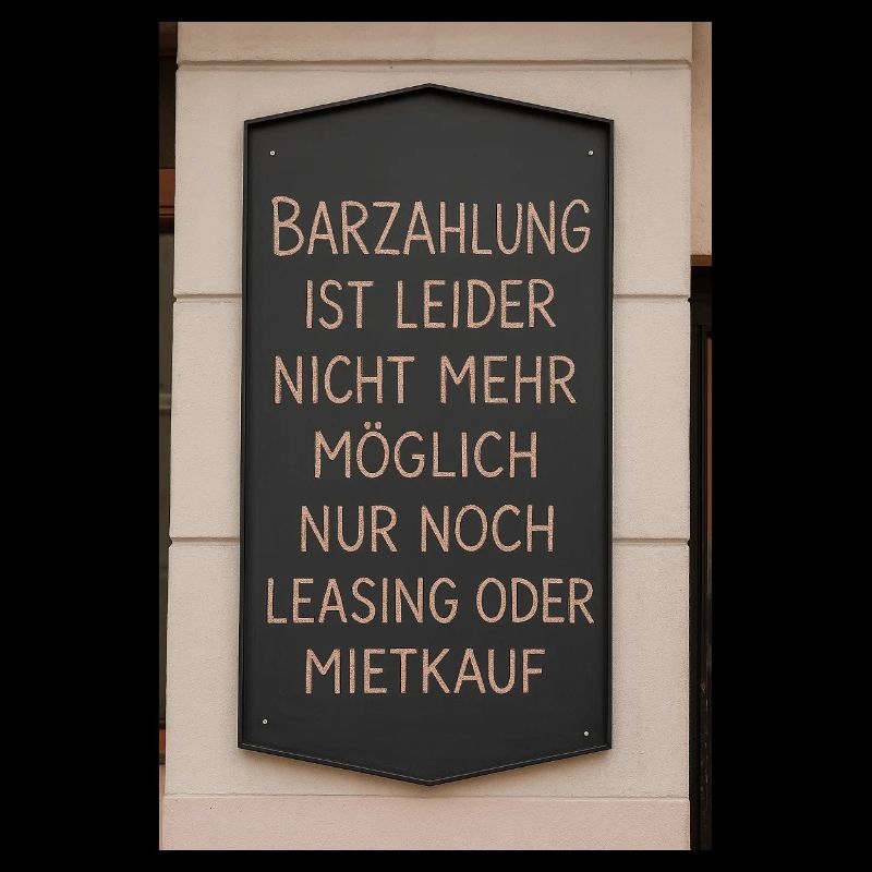 Barzahlung nicht möglich