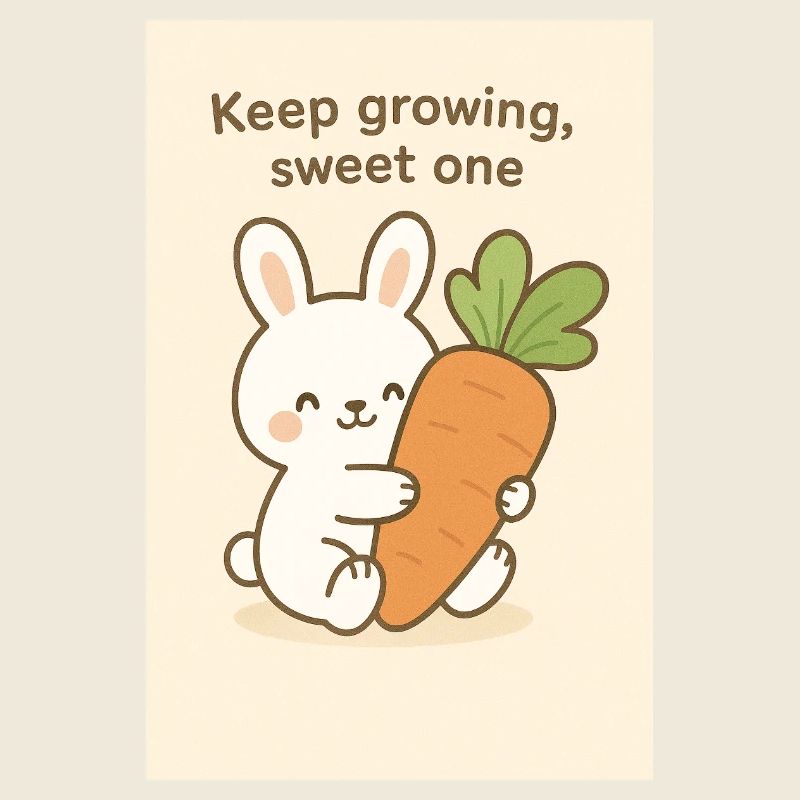 Lapin Kawaii avec Carotte Géante