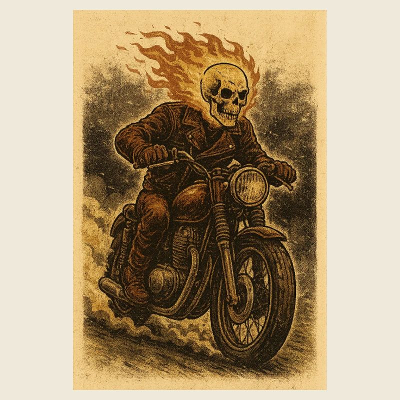 Ghost Rider im Vintage-Stil