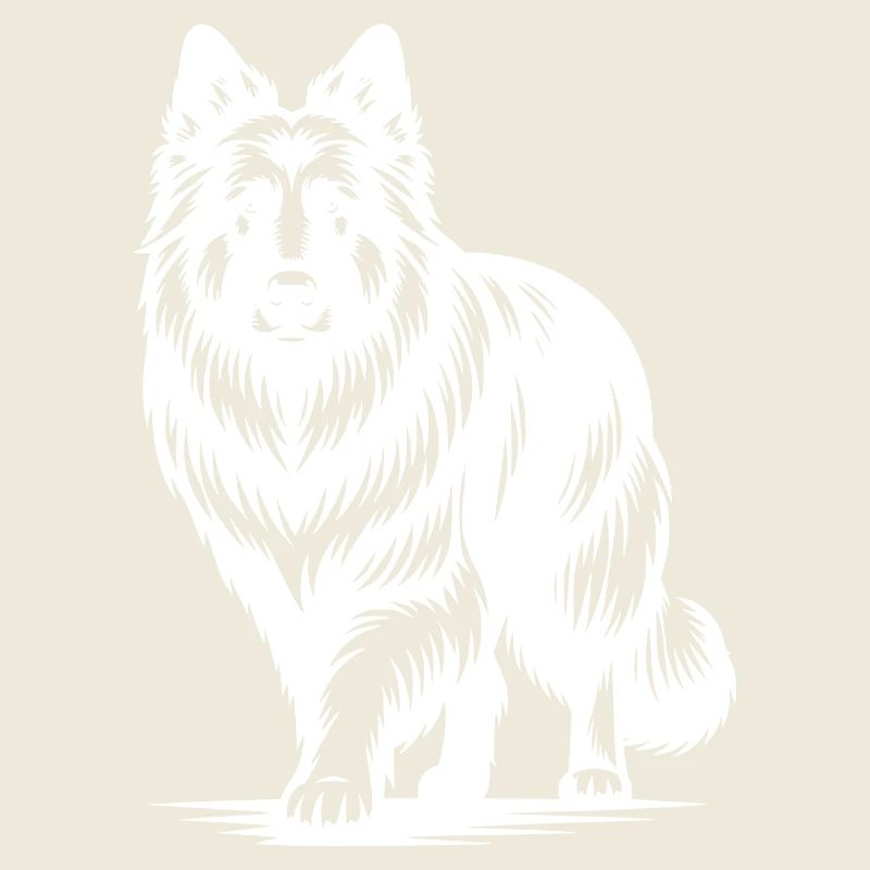 élégant chien de berger portrait style de tatouage