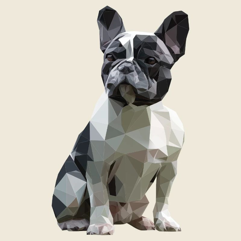 Französiche Bulldogge Low Poly Design