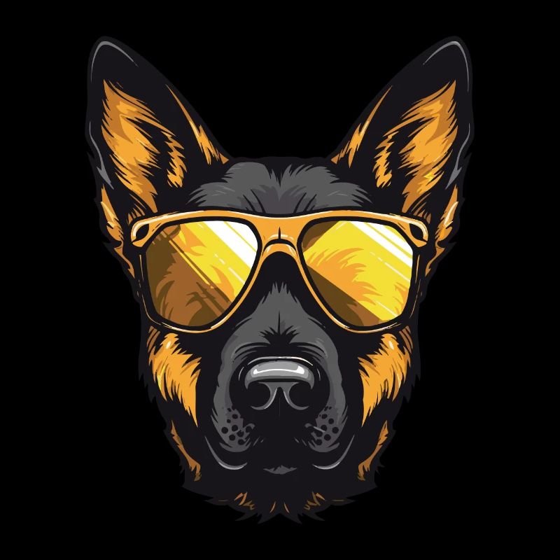 German Shepherd Dog Cool Head Party
