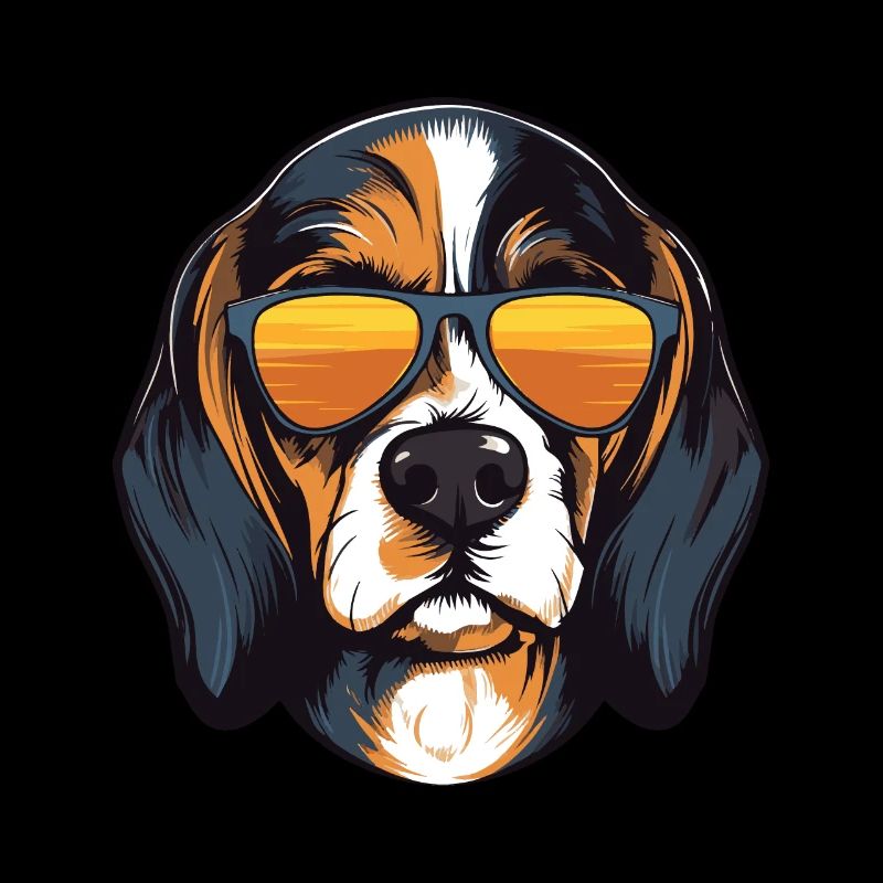 Beagle Dog Cool Head Party