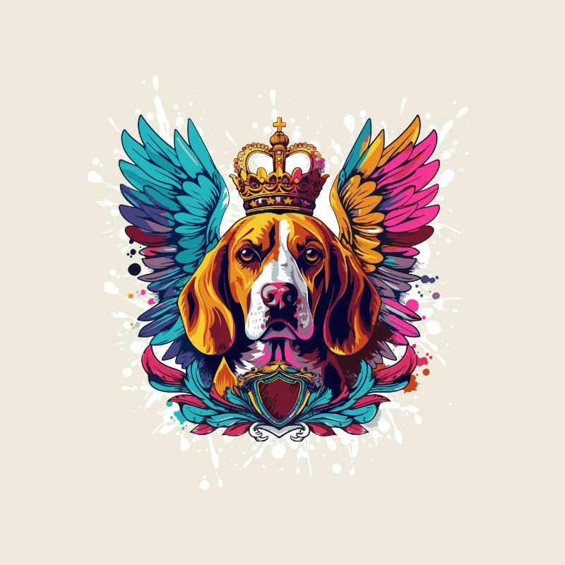 Beagle Hund Kopf Porträt Bunt