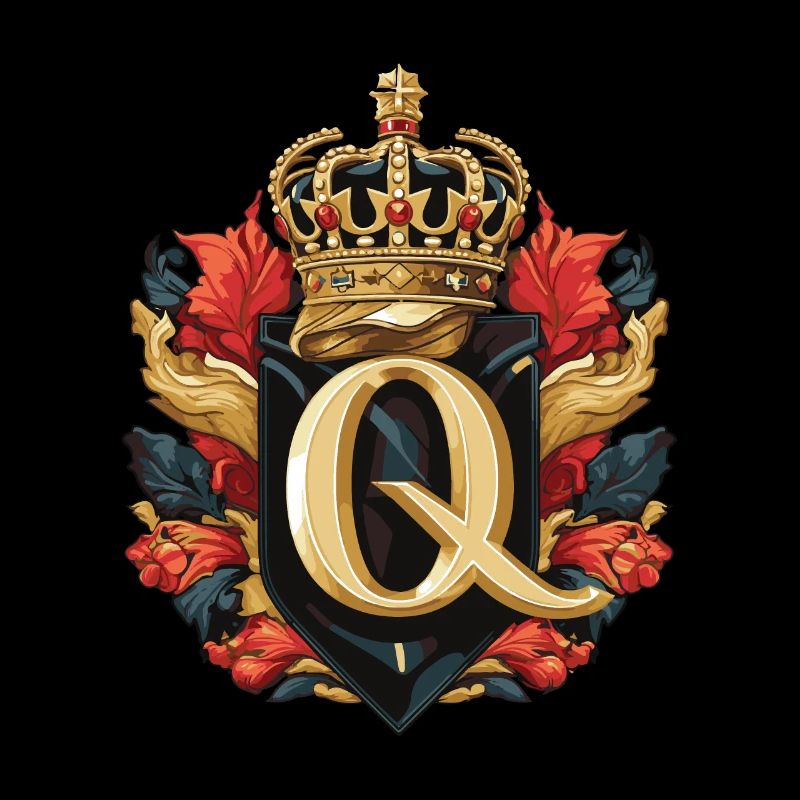 Q Buchstabe Logo Krone