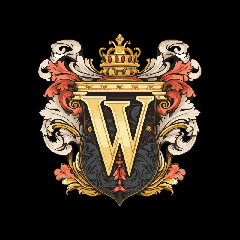 W Buchstabe Logo Krone