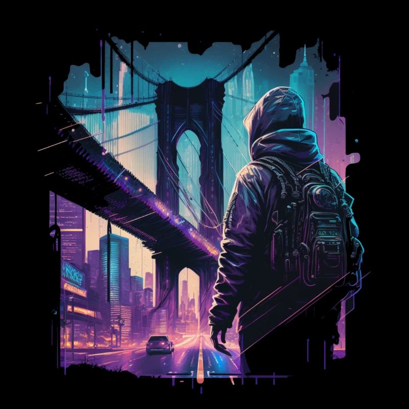 Brooklyn Bridge cyberpunk