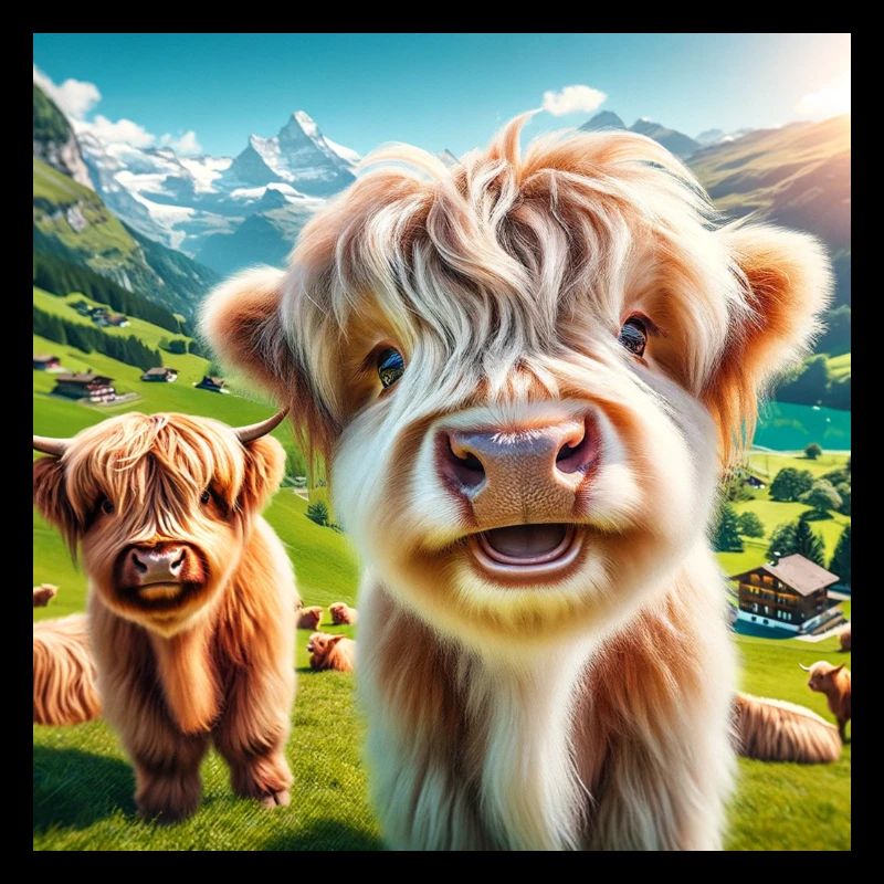 Ultra-cute, fluffy Highland cattle