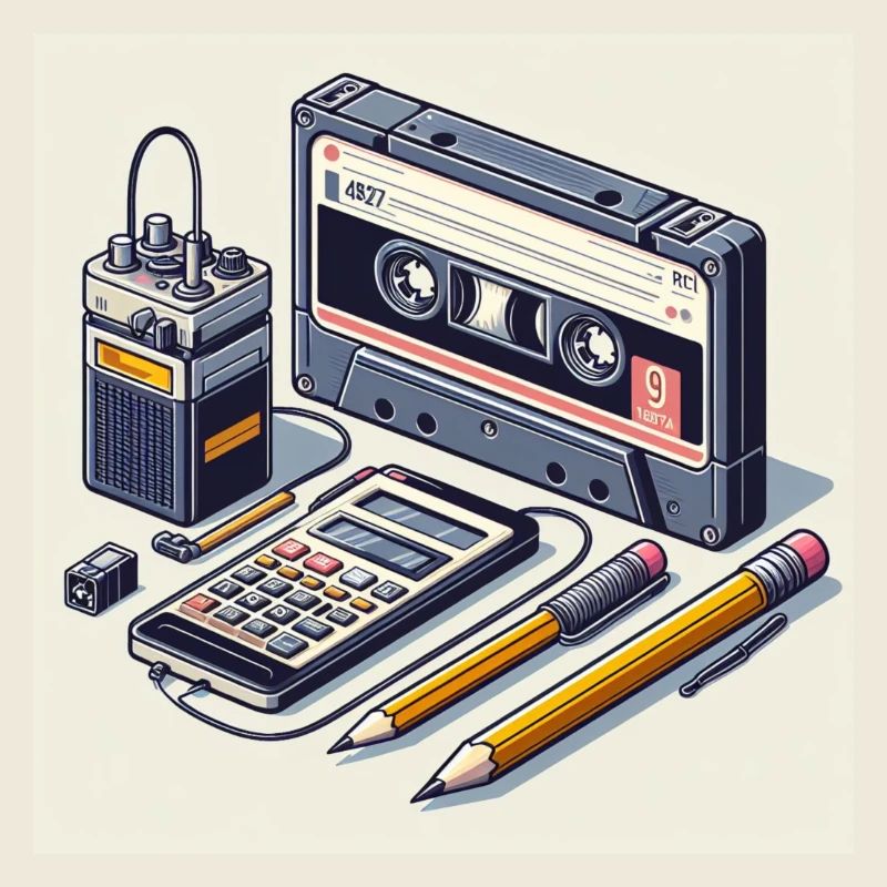 Kassettenrekorder und Stift