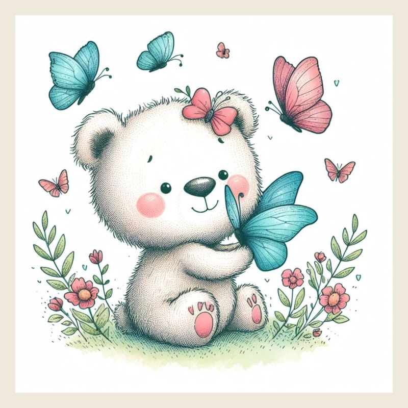 Ours avec papillon