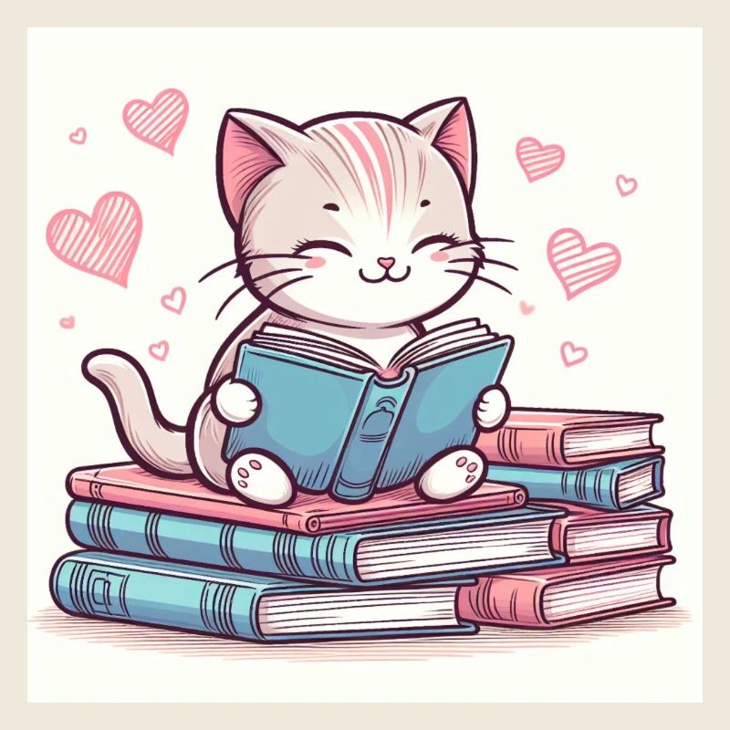 Cat Reads Book