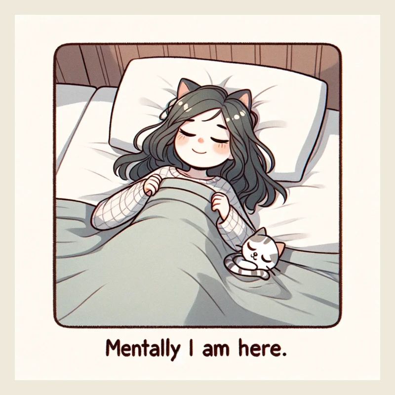 Schlafendes Mädchen - mentally I am here