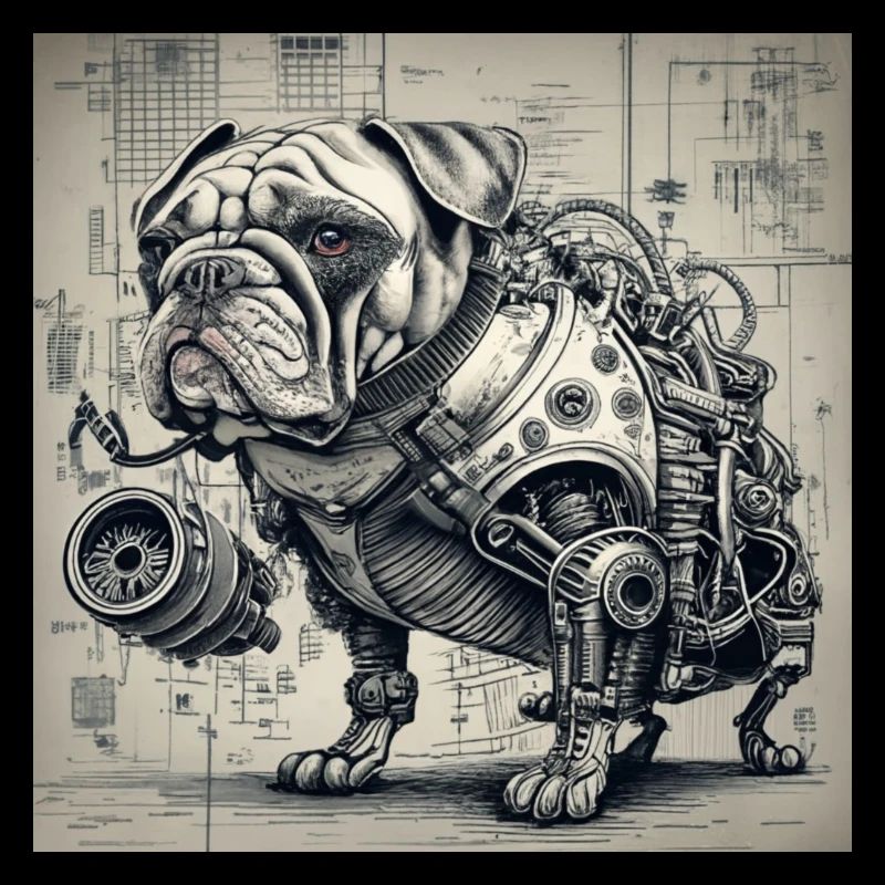 Hund Stil Cyborg Steampunk Cyberpunk Biomec