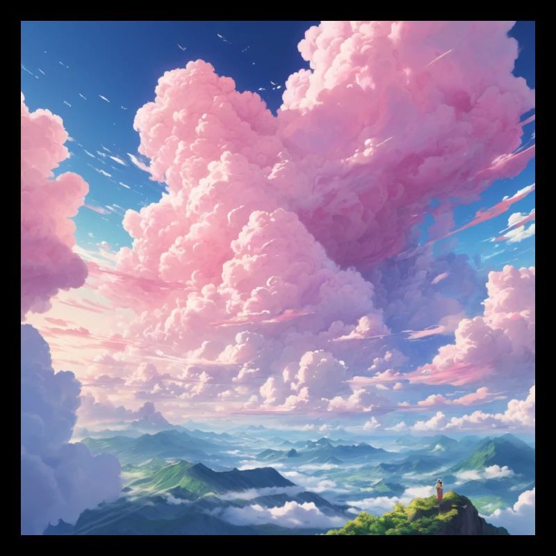 Nuages roses d’anime