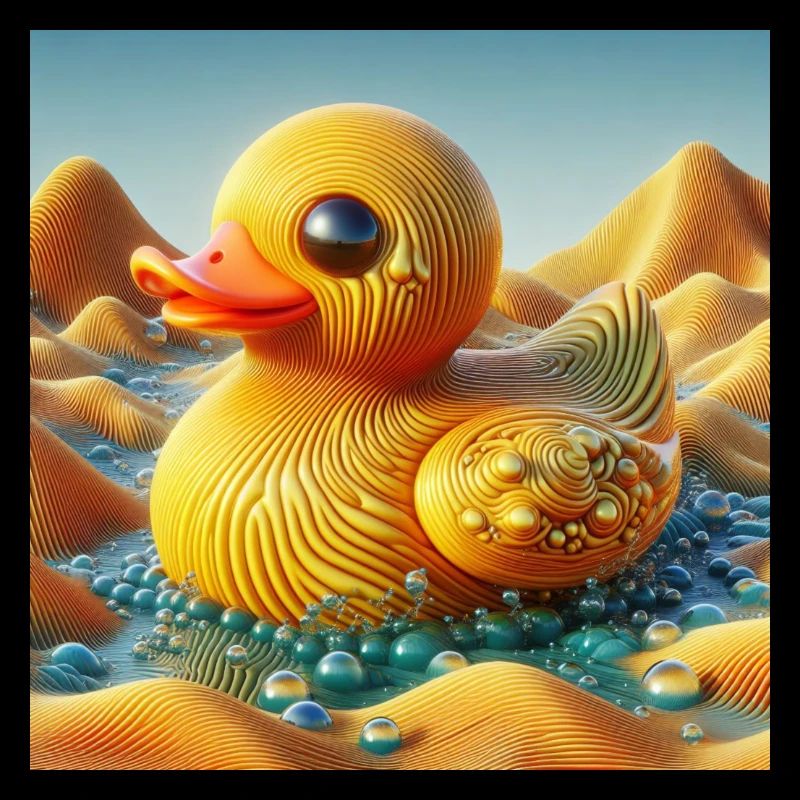 Bade Ente in einer Surrealen Welt Liminal Space