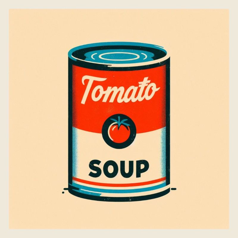 Tomato tin in risography retro design