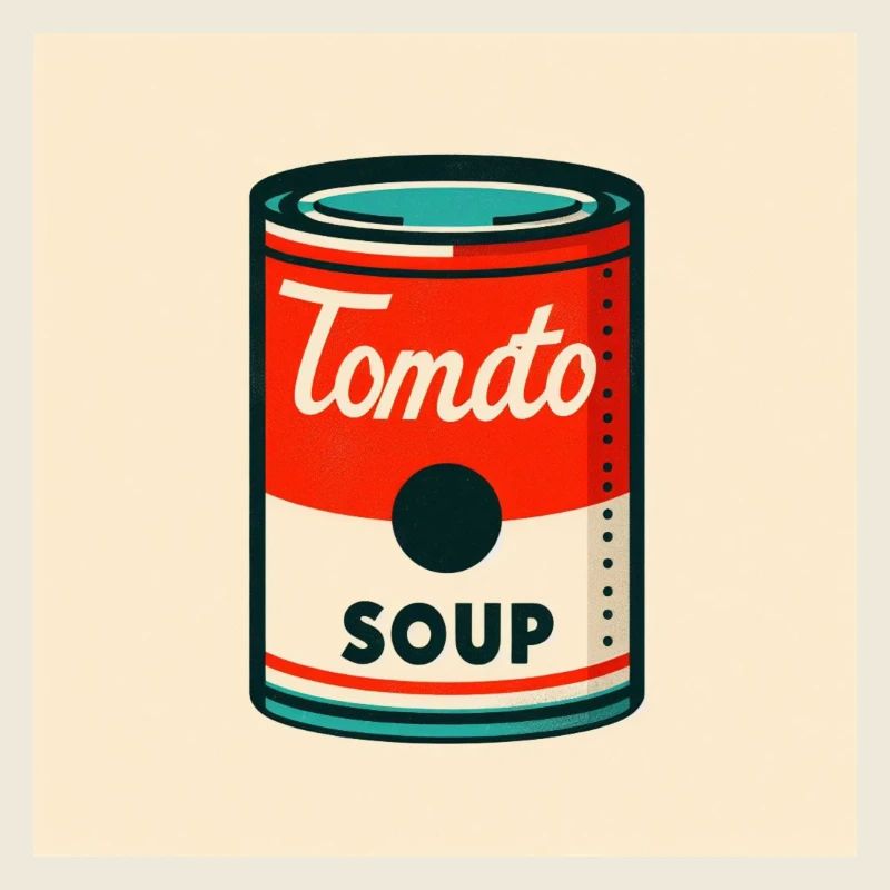 Boîte de soupe à la tomate en risographe