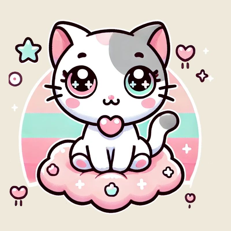 Chat de style kawaii