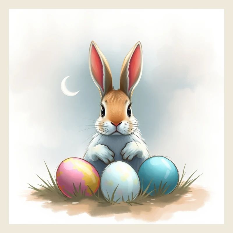 Fröhliche Ostern mit Hase und Ei