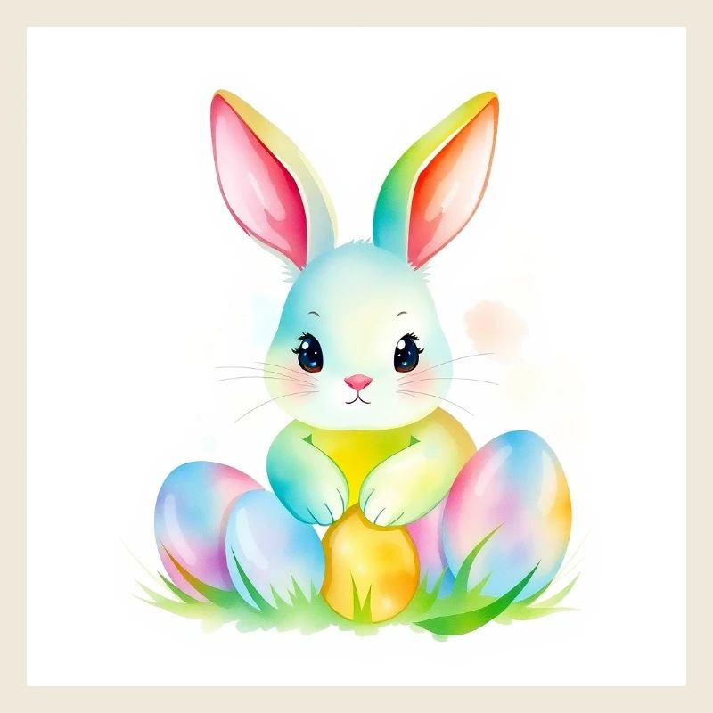 Bunte Eier & flauschiger Hase