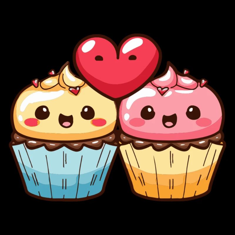 Muffin Paar Liebe Herz Valentinstag