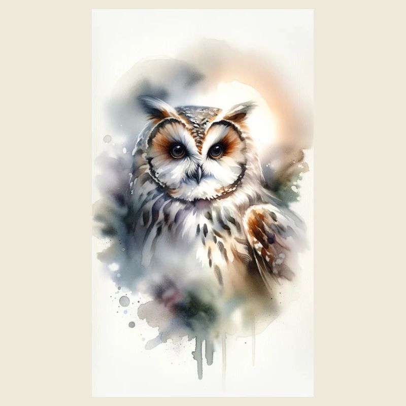 Eule im Aquarell