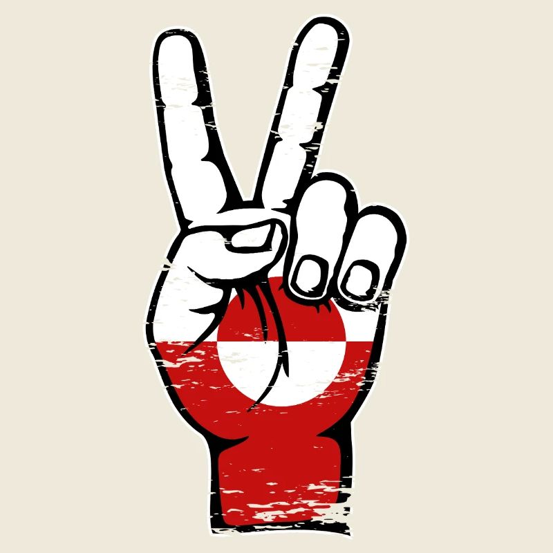 Grönland Flagge Peace Symbol used
