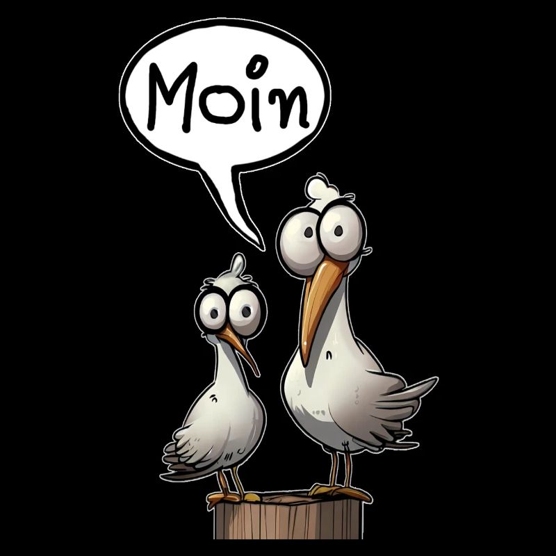 Möwe Möwen Spruch Moin Norddeutschland