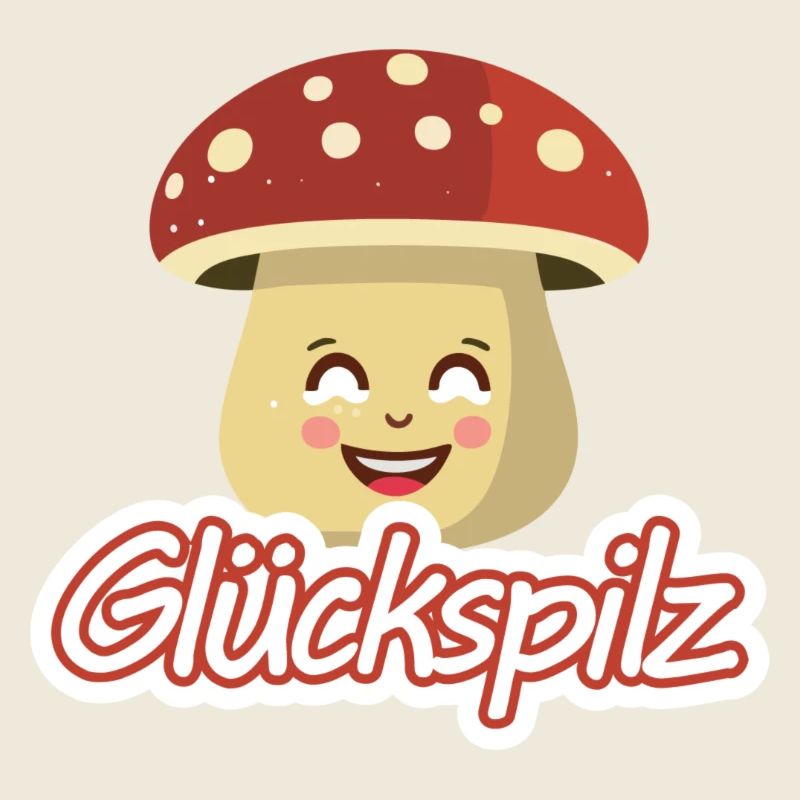 Glückspilz mit lächelndem Pilz