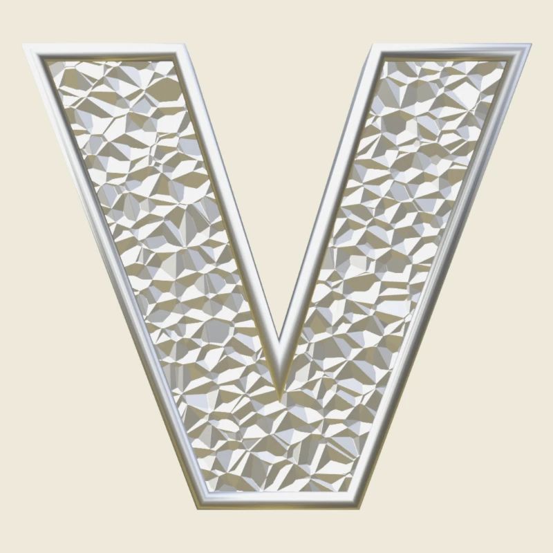 V, letter, initial, monogram,