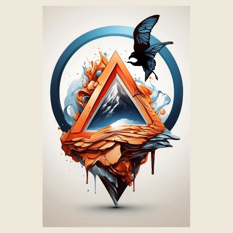 Eagle on melting mountains