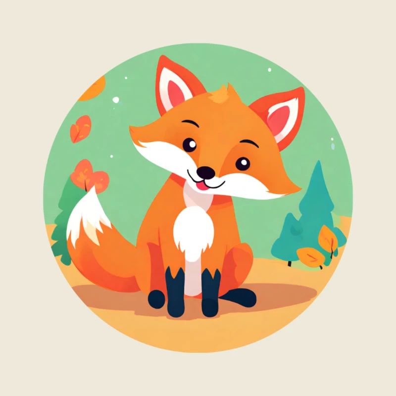 Fox in the autumn forest
