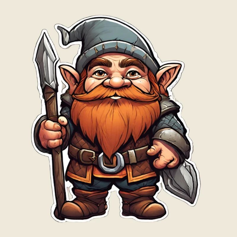Brave dwarf with spear