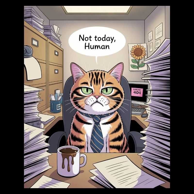 Katzenchef Büro Not Today
