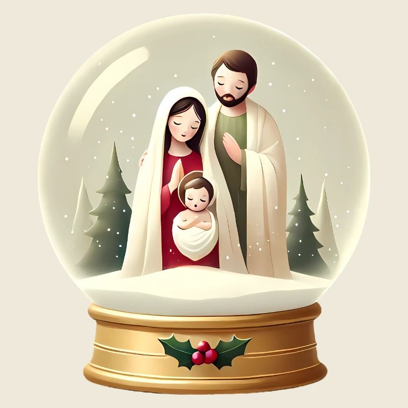 Crèche Boule à neige Scène de Noël