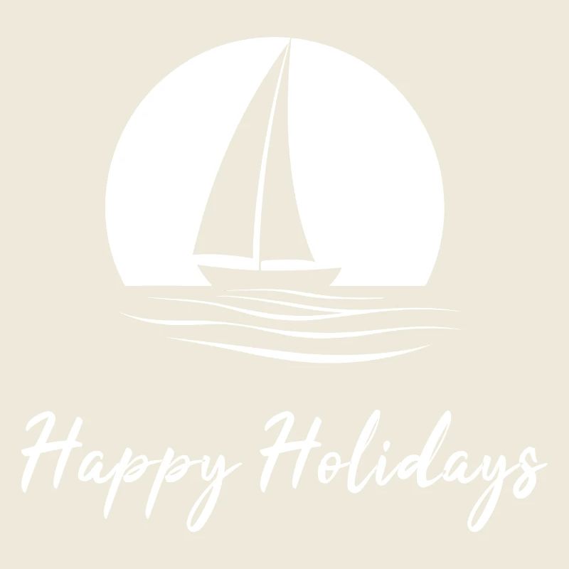 Conception de voile en blanc - Happy Holidays