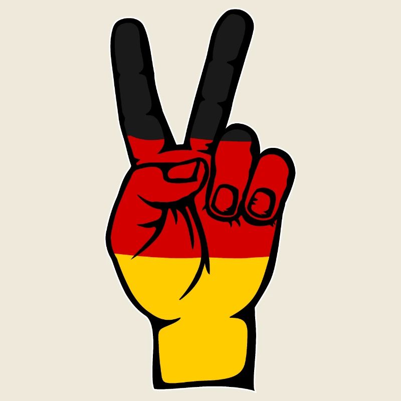 German Flag Peace Victory Symbol