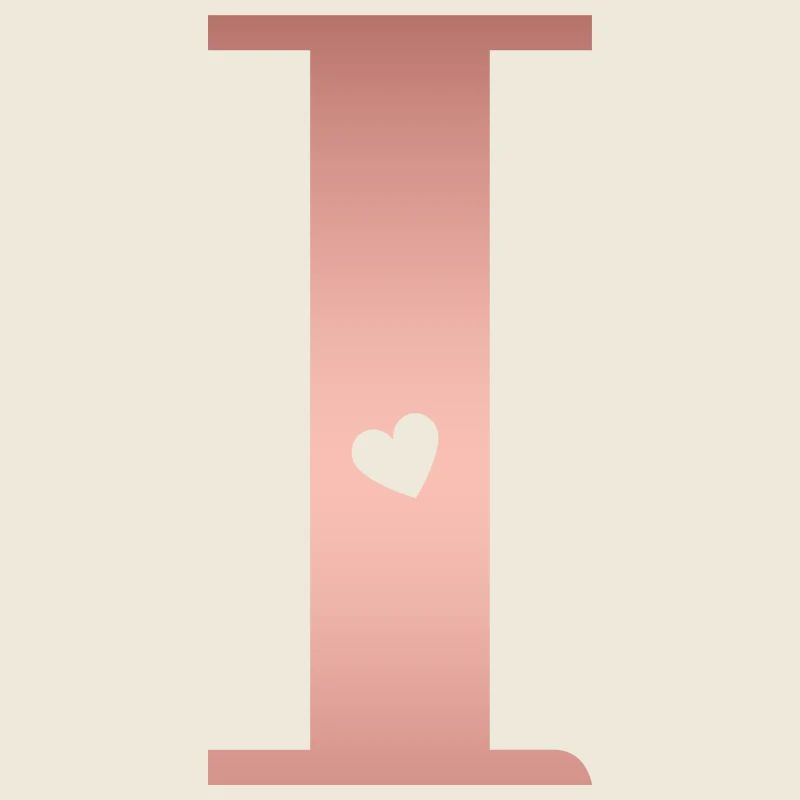 lettre I rose gold