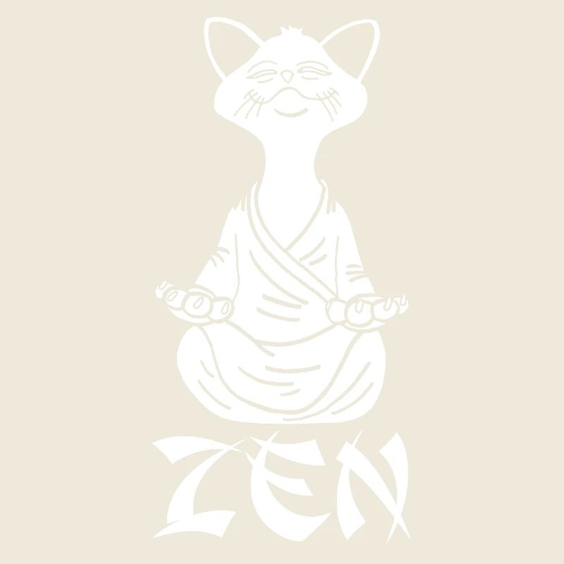 Chat blanc zen