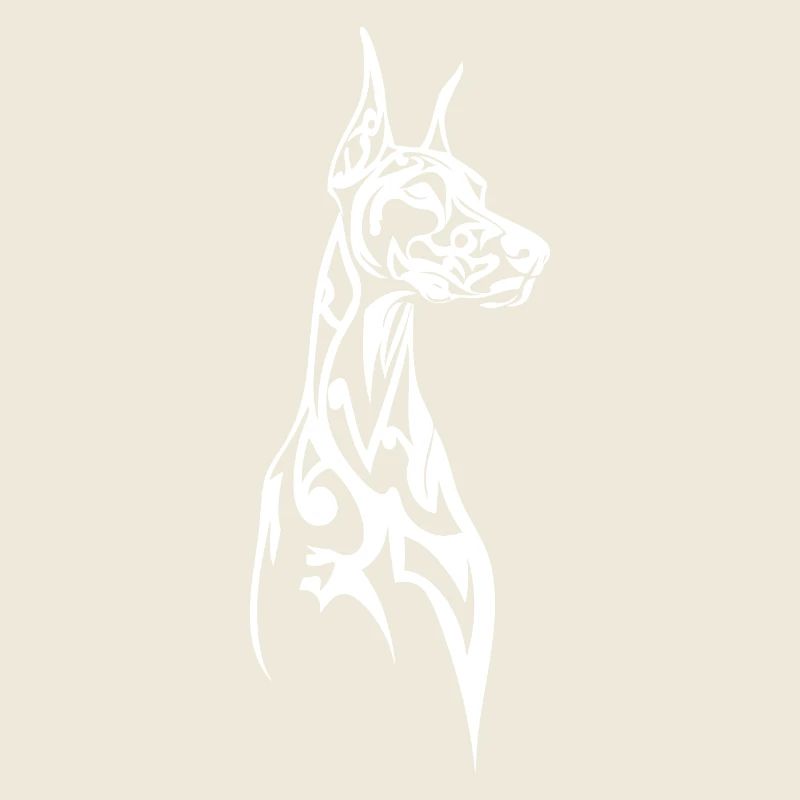 Profil du Doberman en art au trait